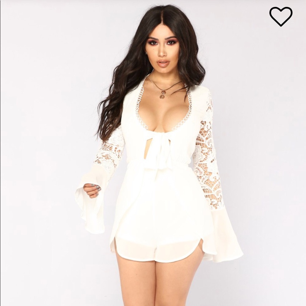 Brand new Fashion Nova white lace romper